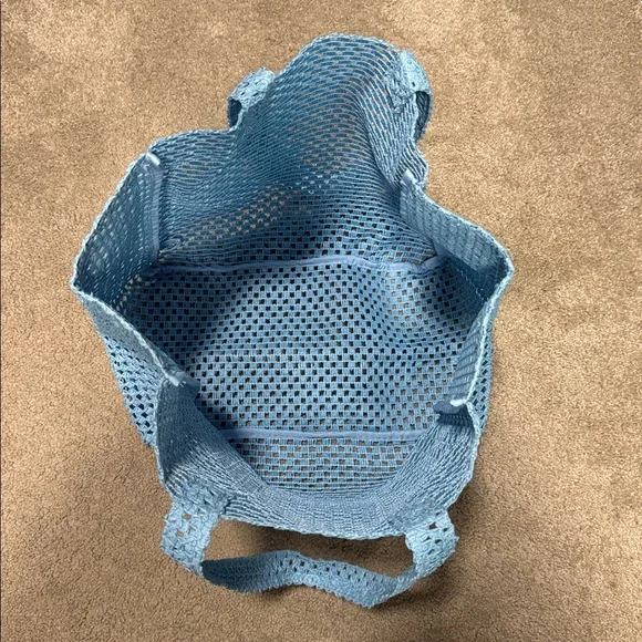 NWOT Dolce & Gabbana Light Blue Summer Woven Beach Tote Bag - Sky Blue - Picture 3 of 6